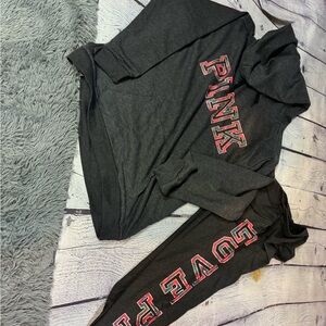 VS PINK Christmas hoodie and legging set